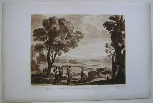 Robert Earlom (1742-1822) Küstenlandschaft Mezzotinto nach Lorrain 1776 