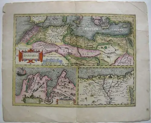 Afrika Nordafrika Tunis Ägypten altkolor Kupferstichkarte Ortelius 1606 