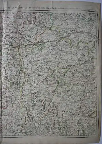 Donaulauf Cours du Danube kolor Orig Kupferstichkarte Iaillot 1700 