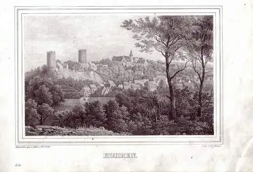 Kohren bei Leipzig Sachsen Lithographie 1842