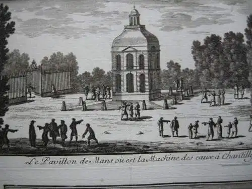 Gabriel Perelle (1603-1677) Pavillon Chantilly Vigneul Orig Kupferstich 1660