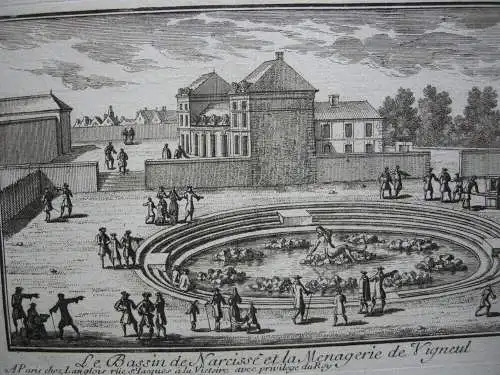Gabriel Perelle (1603-1677) Pavillon Chantilly Vigneul Orig Kupferstich 1660
