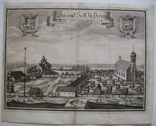 Pöring Zorneding Ebersberg Oberbayern Orig Kupferstich Wening 1703 