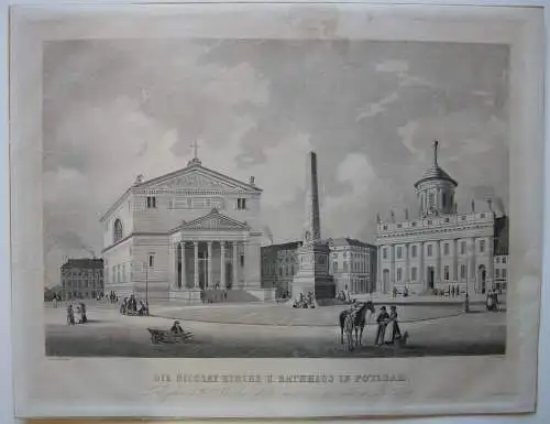 Portsdam Brandenburg Nicolai Kirche Rathaus Orig Aquatinta Schulin 1855