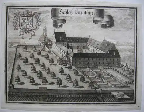 Schloß Egmating Glonn Ebersberg Oberbayern Orig Kupferstich Wening 1703 