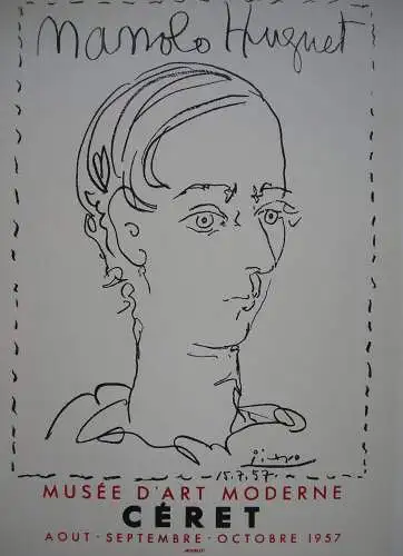 Pablo Picasso Manolo Huguet 1957 Orig Lithografie Maitres de l'Ecole 1959