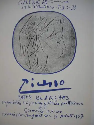 Pablo Picasso Pates Blanches 1957 Orig Lithografie Maitres de l'Ecole 1959