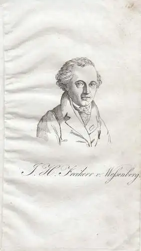 J. H. Frhr v Wessenberg (1774-1860) dt katholischer Theologe Orig Radierung 1840