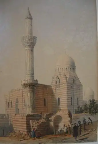Moschee Naher Osten Libanon (?) Orig Farblithografie um 1850 Orient Architektur