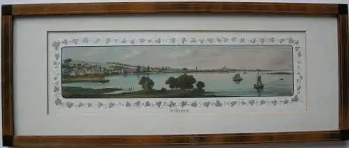 Schleswig Orig Farblithographie florale Bordüre Gottheil 1864 hübsch gerahmt 