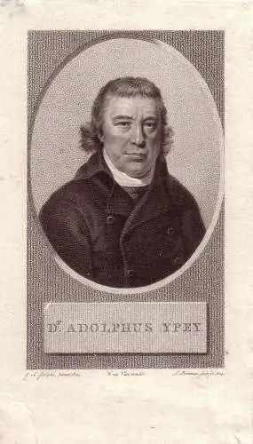 Adolphus YPEY niederländischer Botaniker Philosoph Portrait Kupferstich 1804