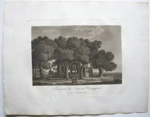 Brunnen bei Suit Oberägypten Ägypten Aquatinta Sepia Döbler 1827 Afrika Forbin 