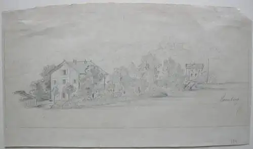 Starnberg Stadtpartie Orig. Zeichnung Otto Grashey 1880 Oberbayern 
