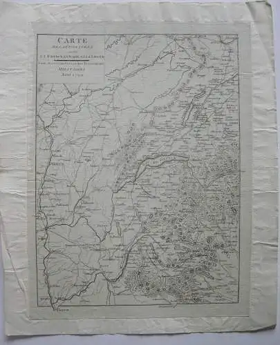 Frontiere France Suisse Savoye Napoleon Orig. Kupferstichkarte 1799 