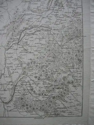 Frontiere France Suisse Savoye Napoleon Orig. Kupferstichkarte 1799 