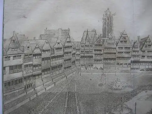 Frankfurt am Main Krönung Karl VI. Zug zum Römer Orig Kupferstich 1711 