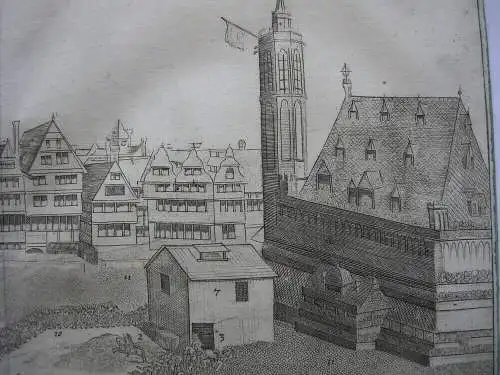 Frankfurt am Main Krönung Karl VI. Zug zum Römer Orig Kupferstich 1711