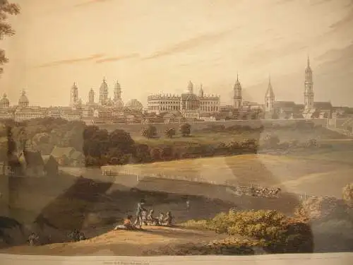Berlin Gesamtansicht kolor Orig Aquatinta R. Bowyer 1814 gerahmt