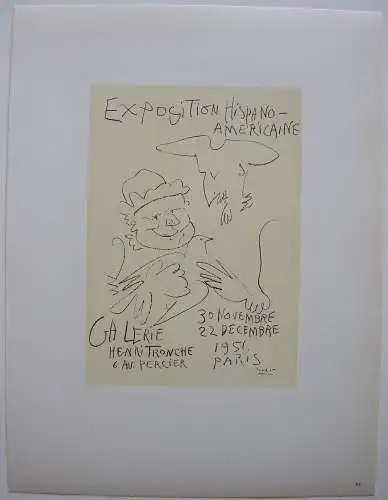 Pablo Picasso Expo Hispano-America 1951 Orig Lithografie Maitres de l'Ecole 1959