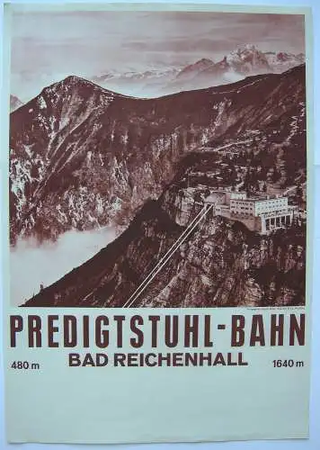 Plakat Tourismus Predigtstuhl-Bahn Bad Reichenhall Offset 1960 