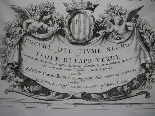 Cabo Verde Kapverdische Inseln Afrika altkolor Orig Kupferstichkarte 1677