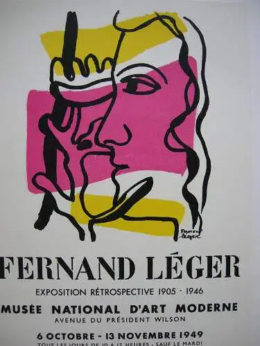 Fernand Léger Exposition Retrospective 1947 Orig Lithografie Maitres de l'Ecole 