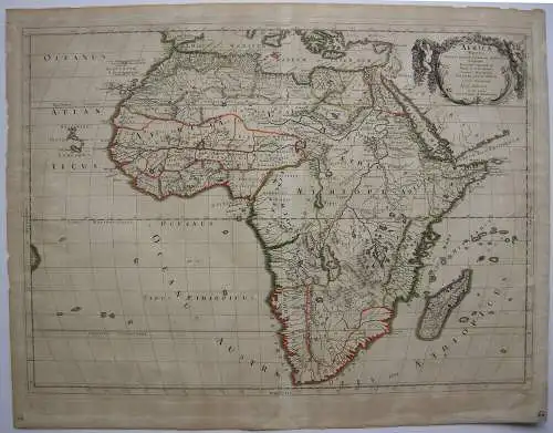 Africa Vetus altkolor Orig Kupferstichkarte Sanson 1697 Antike