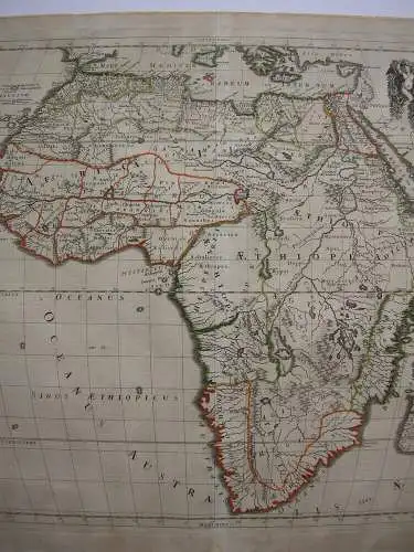 Africa Vetus altkolor Orig Kupferstichkarte Sanson 1697 Antike 