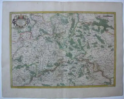 Sachsen Lausitz Meissen altkolor Orig Kupferstichkarte Mercator Hondius 1627  