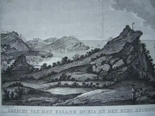 Ischia Mont Epomeo Italia Neapel Orig Kupferstich Daniel Vrydag 1800