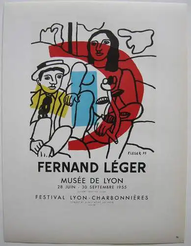 Fernand Léger Musée de Lyon Orig Lithografie 1955 Maitres de l'Ecole 