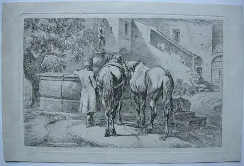 Johann Adam Klein (1792-1875) Russischer Fuhrmann Orig Radierung 1812