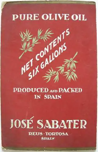 Olivenöl Aceite Jose Sabeter Tortosa Entwurf Orig Gouache um 1900 Reklame  