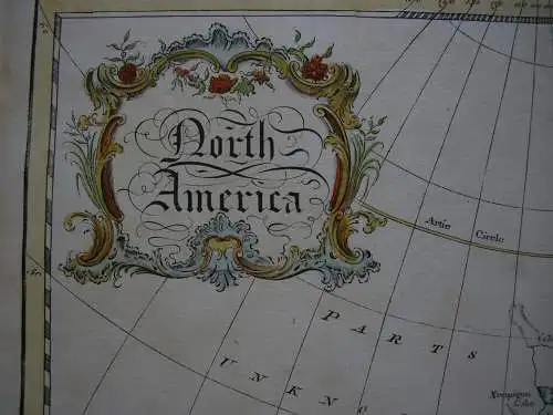 North America Nordamerika Kontinentkarte kolor Orig Kupferstichkarte Gibson 1763