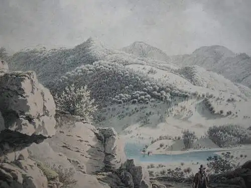 Westerhofen Schliersee Inkunabel Lithografie koloriert Carl F. Heinzmann 1818