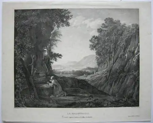 Ph. Blanchard (1805-1873) La Madrugada Morgendämmerung Ori. Lithografie 1850