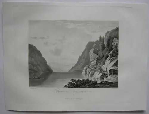 Achentaler See Unterinntal Tirol Österreich Orig Aquatinta-Radierung 1840 