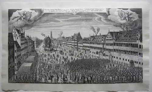 Augsburg Einblattdruck Weinmarkt Gustav Adolf Orig Kupferstich 1634 Custos