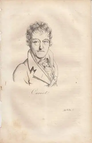 Lazar Carnot (1753–1823) französischer Politiker Orig Radierung 1822