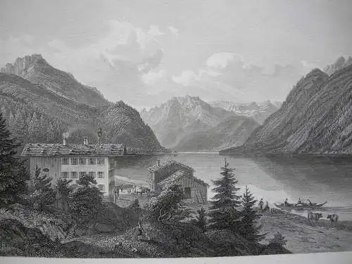 Achensee Karwendel Jenbach Inntal Tirol Österreich Orig Stahlstich 1840 
