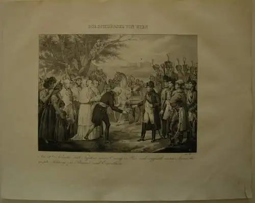 Die Schlüssel von Wien Napoleon Orig Lithographie 1832 Napoleonische Kriege  