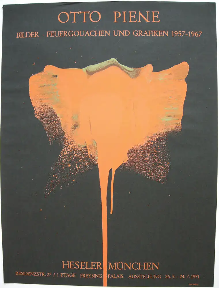 Otto Piene (1928-2014) Feuergouachen Orig Serigrafie Heseler 1971 Zero 0