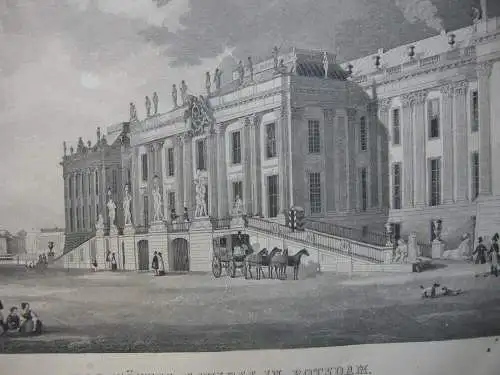 Potsdam Brandenburg Königliches Schloss Orig Aquatinta Schulin 1855