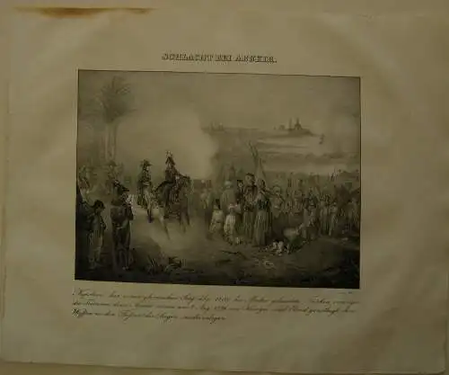 Schlacht Abukir Ägypten Napoleon Orig Lithographie 1832 Napoleonische Kriege 