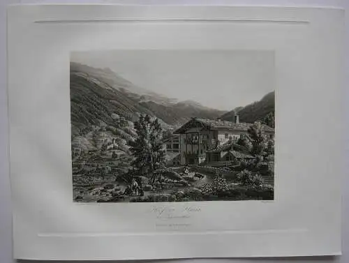 Hofer's Haus Passeier Tal Meran Trentino Italien Orig Aquatinta-Radierung 1840