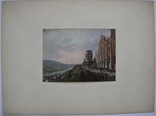 Heidelberg Schloss altkolor Stahlstich Weber Prestel 1840 Jügel Baden-Württemb