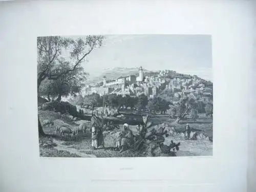 Hebron Palästina Stahlstich 1883 Orient Ansicht 