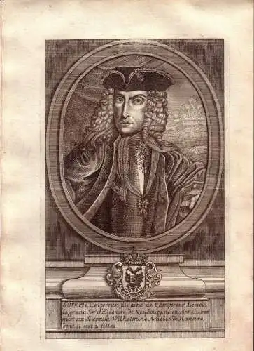 Portrait Kupferstich Kaiser Joseph 1742 Krafft 