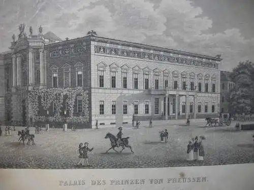 Potsdam Brandenburg Palais Prinz von Preussen Orig Aquatinta Schulin 1855