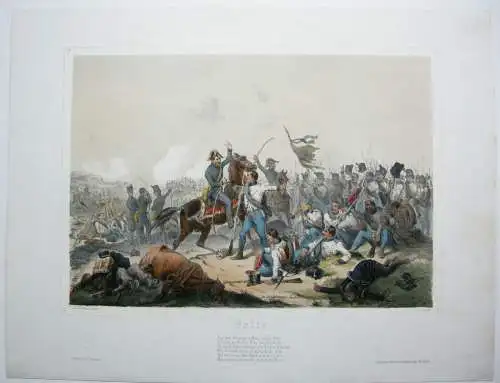 Volta Italia Battaglia 1848 Lombardei Lithographie 1849 Bachmann-Hohenstein